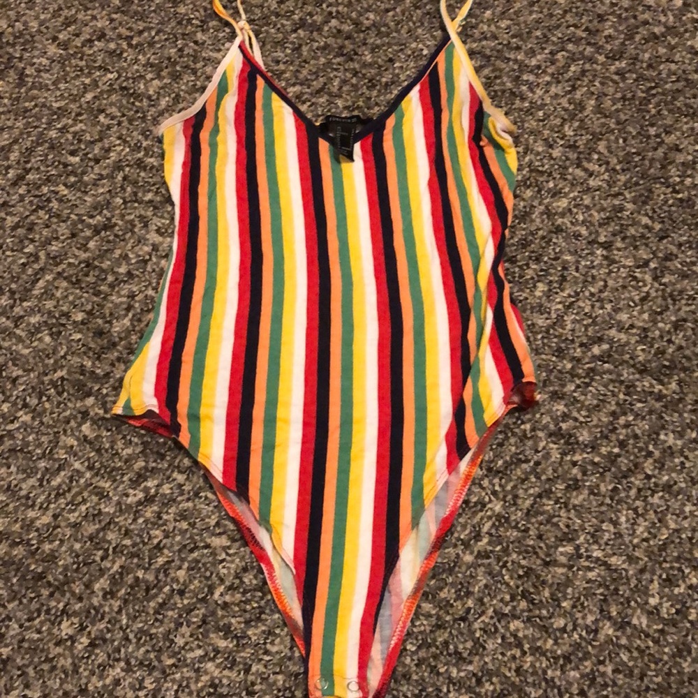 Striped body suit